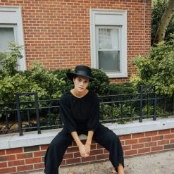 Piper & Scoot The Olli Casual Gauze Set In Black Bottoms + Jumpsuits