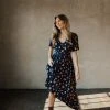 Piper & Scoot: The Elias Floral Maxi Dress In Navy