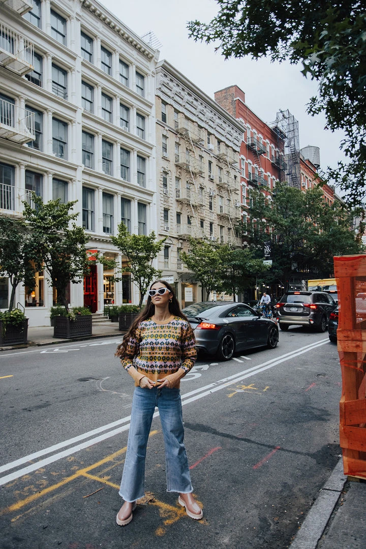 Piper & Scoot The Marko Fair Isle Patterned Sweater In Mustard