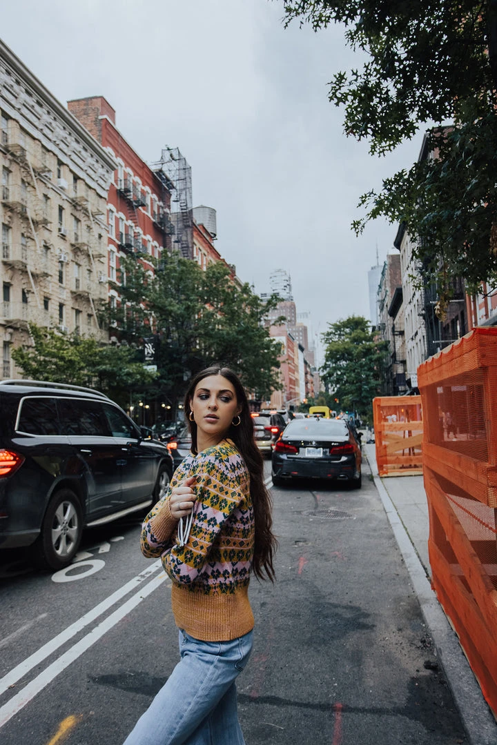 Piper & Scoot The Marko Fair Isle Patterned Sweater In Mustard