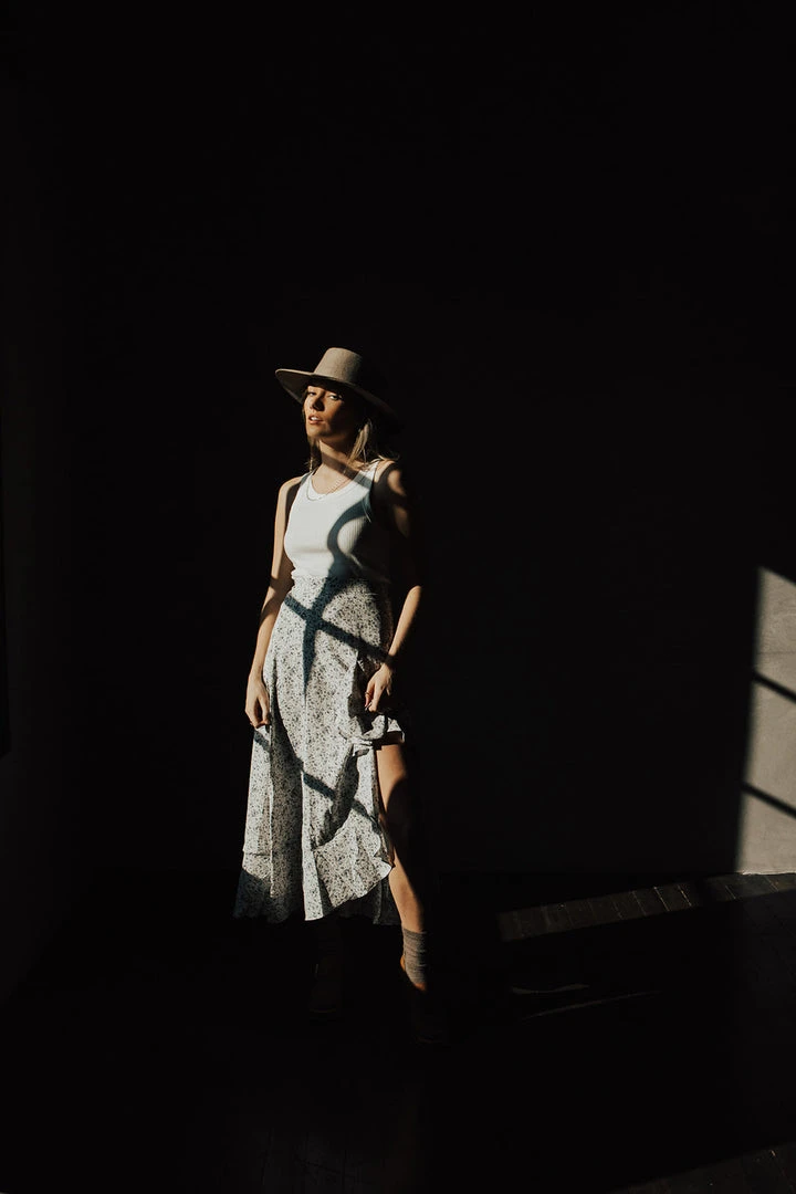 Piper & Scoot Bottoms + Jumpsuits The Waung Floral Ruffle Skirt In White