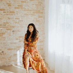 Dresses Piper & Scoot: The Santorini Sweetheart Floral Dress In Poppy