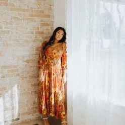 Dresses Piper & Scoot: The Santorini Sweetheart Floral Dress In Poppy