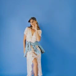 Piper & Scoot Dresses The Parsons Watercolor Dress In Peach