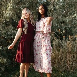 Piper & Scoot The Keaton Floral Dress In Dusty Pink