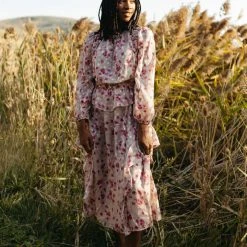 Piper & Scoot The Keaton Floral Dress In Dusty Pink