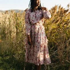 Piper & Scoot The Keaton Floral Dress In Dusty Pink