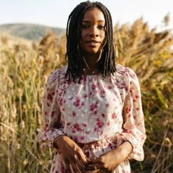 Piper & Scoot The Keaton Floral Dress In Dusty Pink