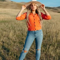 Piper & Scoot Free People: Sloane Cardi In Coral Clay