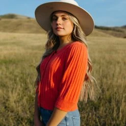 Piper & Scoot Free People: Sloane Cardi In Coral Clay